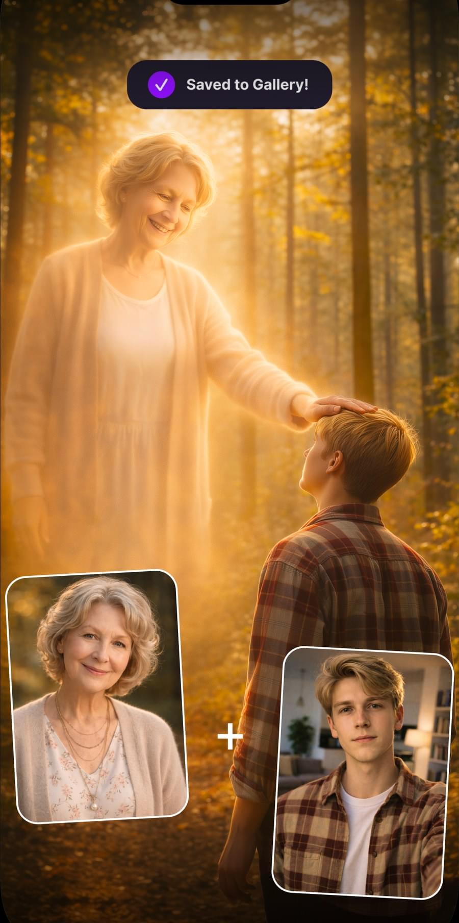 AI generated touching moment in the Live Photo app