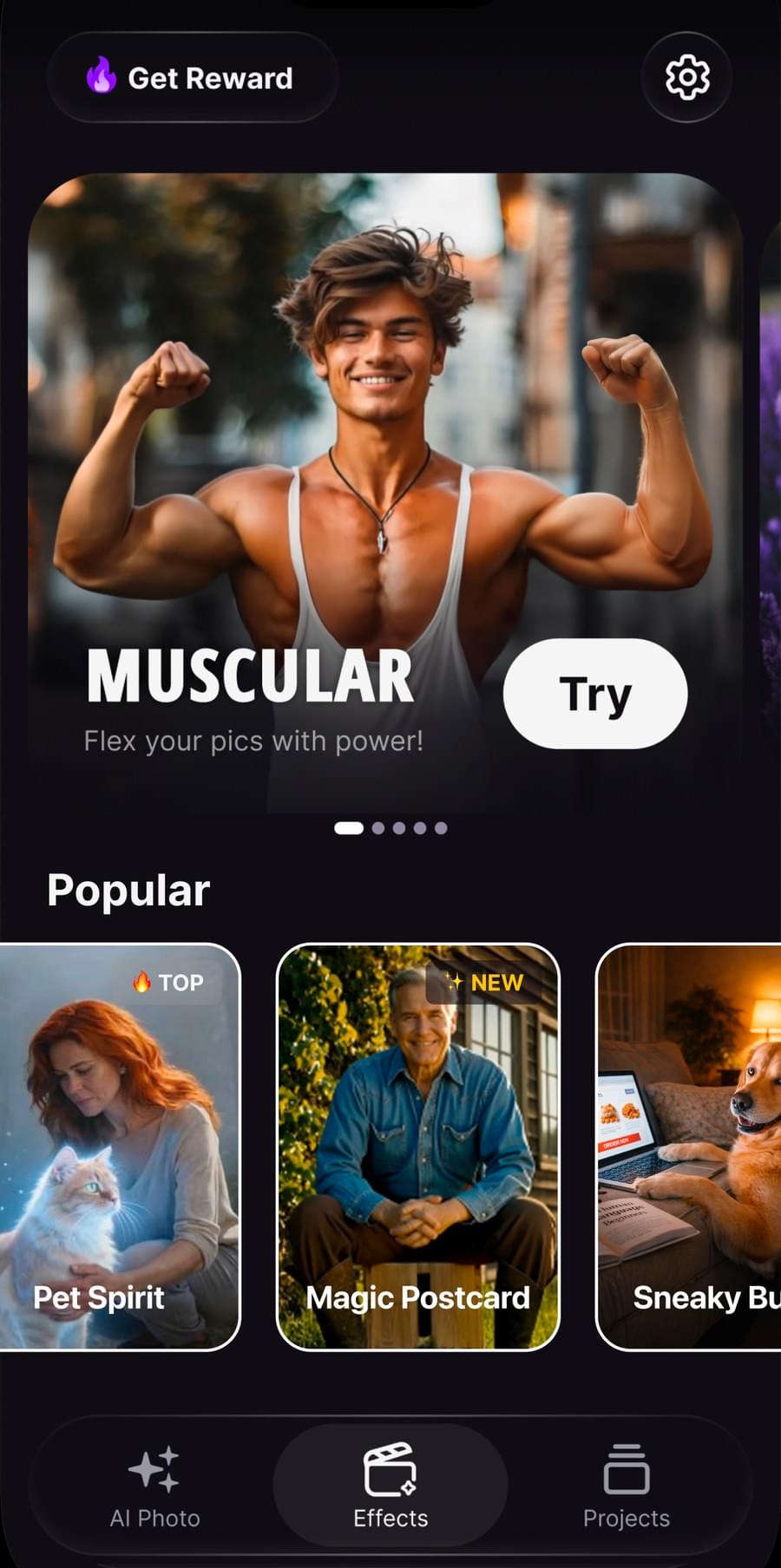 Trending AI effects in the Live Photo app